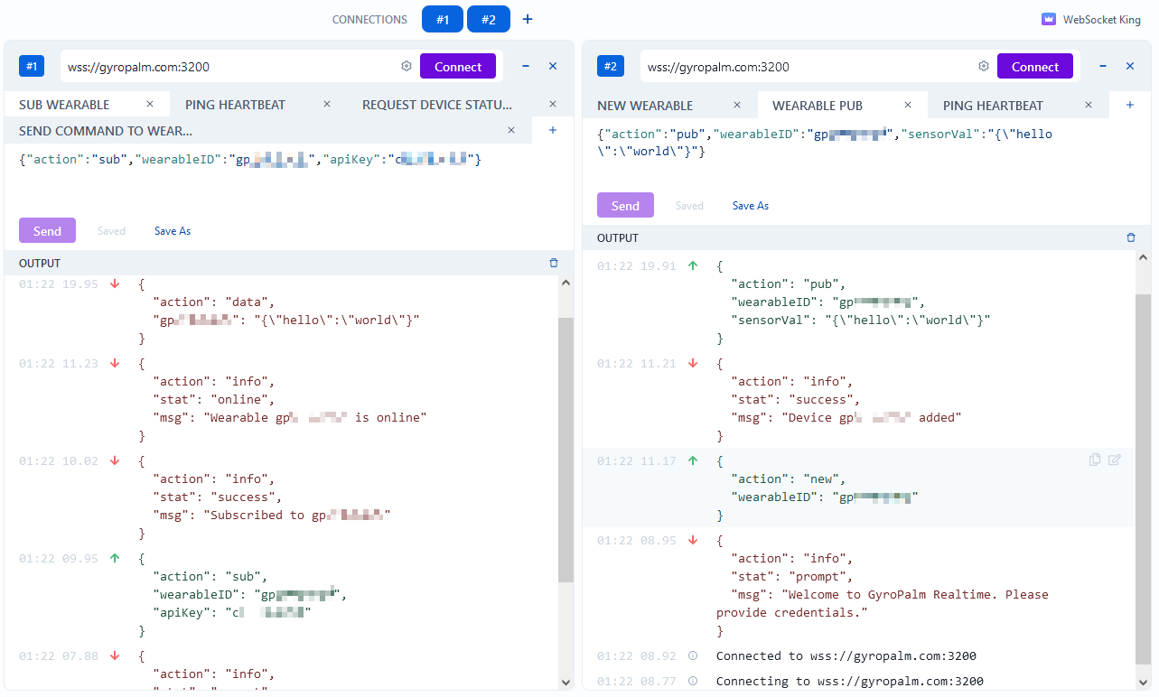 GyroPalm Tests in WebsocketKing